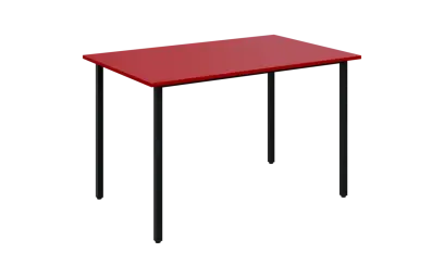 JSB 120N Jídelní stůl 1200 x 800 mm, deska červená flamengo / podnož černá